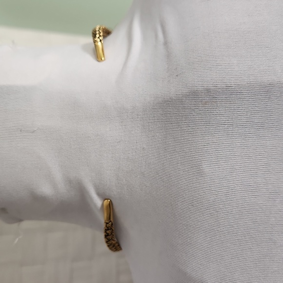 Nine West Gold-Toned Woven Open Cuff Choker Necklace - Picture 4 of 9